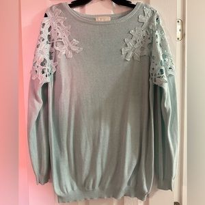 Forever 21 Blue Sweater with Flower Appliqué